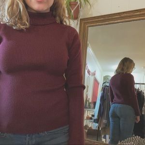 Red long sleeve turtle neck